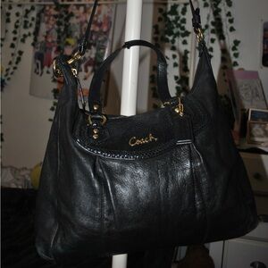 Coach Black Leather Shoulder Bag